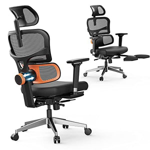 Newtral Ergonomic Office Chair with Adaptive Lumbar Support | High Back Computer Desk Chair | Footrest, Adjustable Arms, Headrest | Tilt Function, 4D Armrest Recliner | Home Office