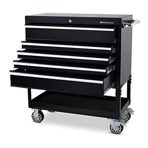 Montezuma 36" 5 Drawer Utility Cart with Multi-Tier Design & Latching Drawers