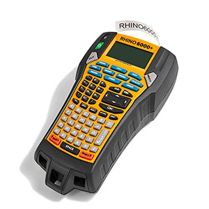 DYMO Rhino 6000 Industrial Label Maker, Computer Connected Label Maker with Hard Carry Case, 1 Vinyl Tape Cassette, 1 Flexible Nylon Tape Cassette and Rechargeable Lithium Ion Battery