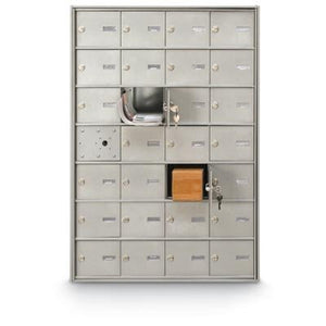 postalproducts N1029433 27 Door Front Load 4B+ Horizontal Mailbox, 39" Height, 27.5" Width, Anodized Aluminum
