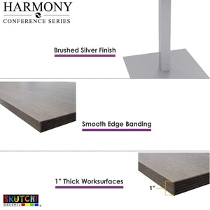 SKUTCHI DESIGNS INC. 8 Person Conference Table | Metal T Bases | Harmony Series | 4' X 8' | White