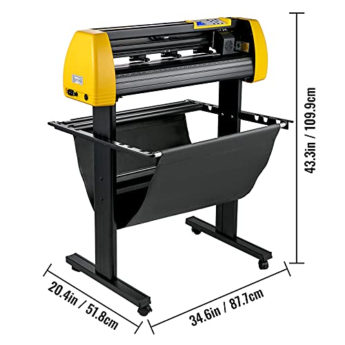 VEVOR Vinyl Cutter Machine, 720mm Cutting Plotter, Automatic Camera Contour Cutting 28” Plotter Printer with Floor Stand Vinyl Cutting Machine Adjustable Force and Speed for Sign Making Plotter Cutter