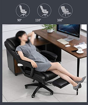 HUIQC Ergonomic Managerial Executive Office Chair with Telescopic Footrest and Latex Backrest