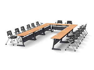 Team Tables 14 Person Folding Training Meeting Seminar Classroom Tables with Power+USB Outlet