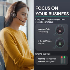 Yealink WH62 Mono Wireless DECT Headset - Teams Certified, Noise Cancelling, 525 ft Wireless Range