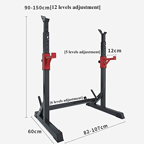 Byakns Household Squat Rack Squat Stands Bench Press Stand Height-Adjustable Weight Lifting Rack Portable Strength Training Equipment 200kg Max Load
