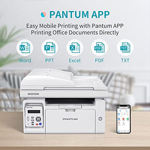 All in One Laser Printer Scanner Copier with Auto Document Feeder, Wireless Multifunction Black and White Laser Printer, Pantum M6552NW(W4G61A) White