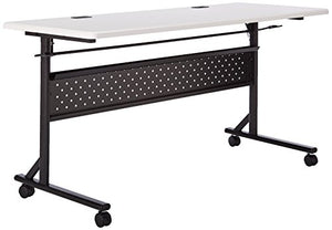 Lorell 60 x 24 x 29.5-Inch Flipper Training Table, Silver/Black