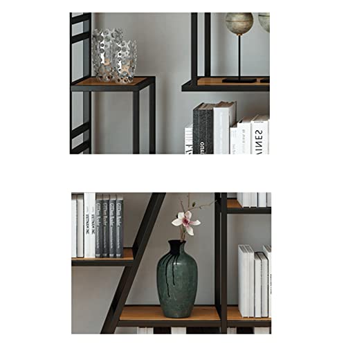Multi-Layer Metal Bookshelf Floor-to-Ceiling Display Rack (Brass)