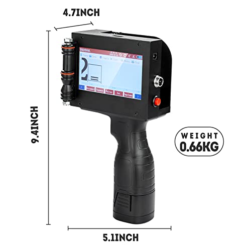 Avhrit Handheld Inkjet Printer with 4.3 Inch Display, Aluminum Alloy Portable Inkjet Printer with Stand, Printing 0.08-0.5 Inch Printing Height 0.08-0.5 Inch Cordless Inkjet Printer with Pen