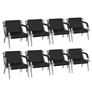 Kinbor 8 PCS Waiting Room Guest Chairs, PU Leather Office Reception Lobby Furniture Sofa Seat, Black