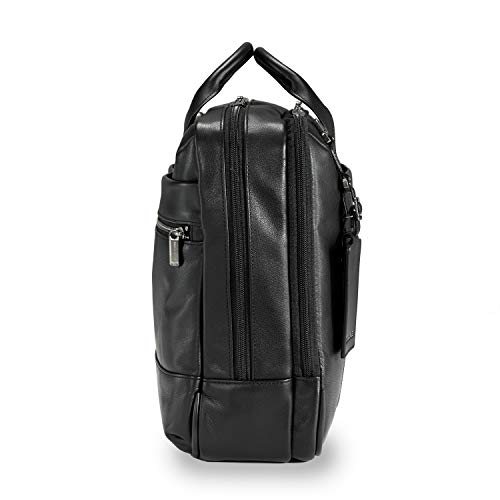 Briggs & Riley @ Work-Leather Brief Briefcase, Black, Medium