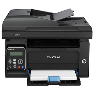 Pantum M6552NW All in One Laser Printer Scanner Copier Wireless Monochrome Black and White Printer Home Office - Print Copy Scan, Speed Up to 23 ppm, 50-Sheet ADF, 150 Large Paper Capacity