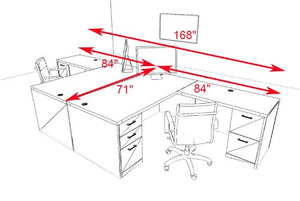 UTM Furniture Modern Executive Office Workstation Desk Set, CH-AMB-F17