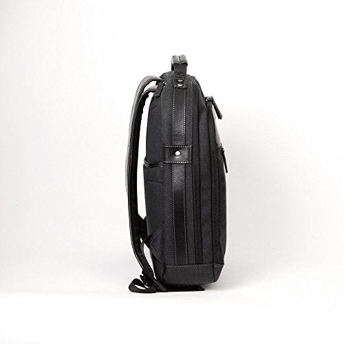 Boconi Bryant LTE City Leather 17" Laptop Backpack in Black