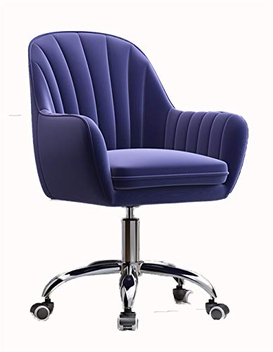 Computer Chair with Metal Feet Suede Upholstered Office Chair Sofa Chair Suitable for Home Office and Meeting Room Gray Pink (Color : Lavender)