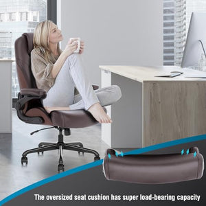 Flysky Executive Ergonomic Office Chair - Big and Tall PU Leather Computer Desk Chair