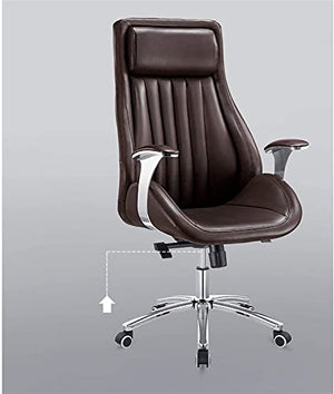 UsmAsk Executive Managerial Office Chair Brown Leather Swivel - Ergonomic Game & Computer Chair