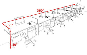 UTM Furniture Modern Acrylic Divider Office Workstation Desk Set, 6 Person - OF-CPN-SPB37