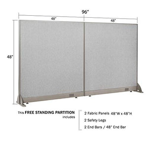 GOF Large Fabric Room Divider Panel, 96" W x 48" H - Freestanding Office Partition