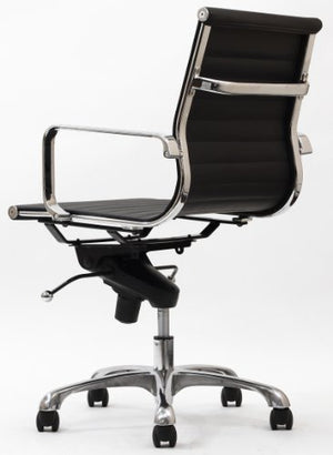 Malibu Mid Back Office Chair in Black Leatherette
