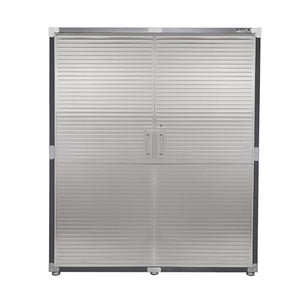 Seville Classics UltraHD Lockable Metal Storage Cabinet Organizer, 60" W x 24" D x 72" H, Graphite