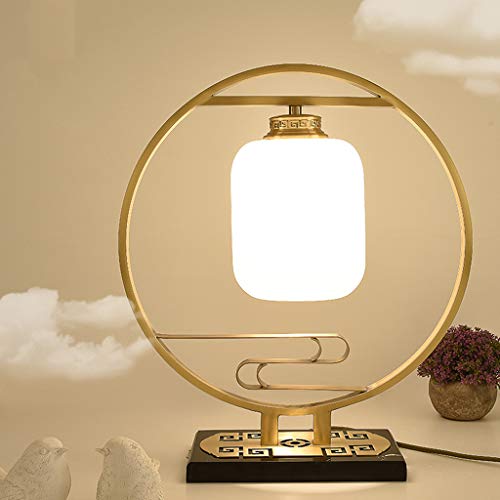 TYXHZL Personality Simple Bedroom Bedside Creative lamp Retro Copper Living Room Hotel Warm Light Study Room Lamps
