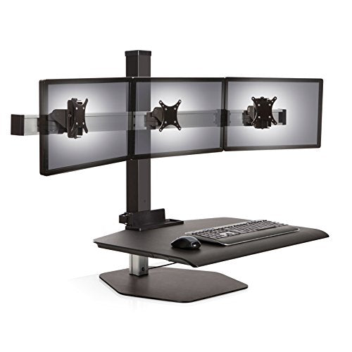 Ergonomic Home Innovative Winston Sit Stand Workstation is A Triple Monitor Stand That Easily Converts Your Existing Desk to an Ergonomic Workstation. Stand to Get Fit!. #Ehwstn-3-Fs