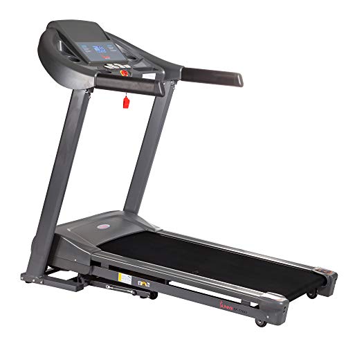 Sunny Health & Fitness T7643 Heavy Duty Walking Treadmill with 350 LB Max Weight, Tablet Holder, Shock Absorber, Wide Belt and Folding