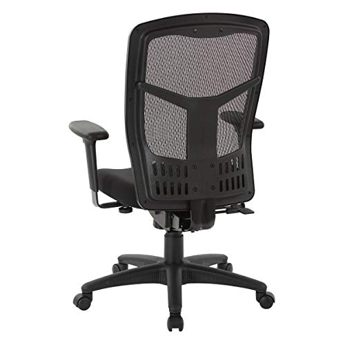 Office Star High Back ProGrid Back FreeFlex Seat with Adjustable Arms, 3-Position Locking 2-to-1 Synchro Tilt Control and Seat Slider, Black Managers Chair