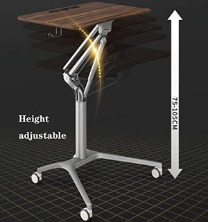 SMSOM Mobile Standing Laptop Desk, Height Adjustable Rolling Sit Stand Workstation