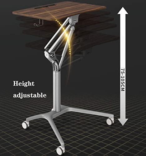 Mobile Standing Laptop Desk Height Adjustable Rolling Sit Stand Workstation