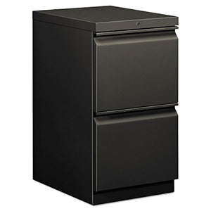 HON Efficiencies Mobile Pedestal File with Two File Drawers, Charcoal - 33820RS