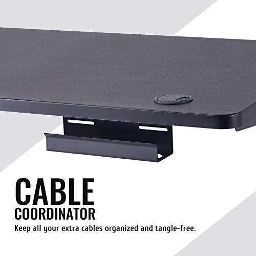 VONLUCE Height Adjustable Computer Desk | 48x24 inch Electric Standing Desk for Home Office | Electric Stand Up Desk with Under Desk Cable Management | One Piece Top Ergonomic Sit Stand Desk, Black