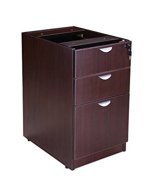 Boss Office Products Holland 71" Executive U-Shape Desk with File Storage Pedestal and Hutch, Mocha