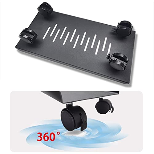 WAOCEO CPU Stand with Rolling Caster Wheels - Heavy Duty Metal PC Tower Floor Stand (White, 440*220mm)