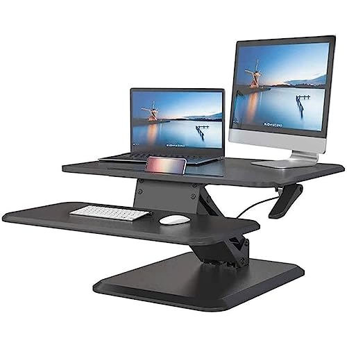 RMENST Height Adjustable Standing Desk Converter - Sit-Stand Computer Workstation for Home & Office