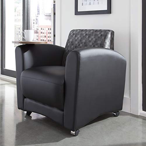 OFM InterPlay Series Single Seat Chair with Bronze Tablet, in Black/Nickel (821-N-606-BRONZ)