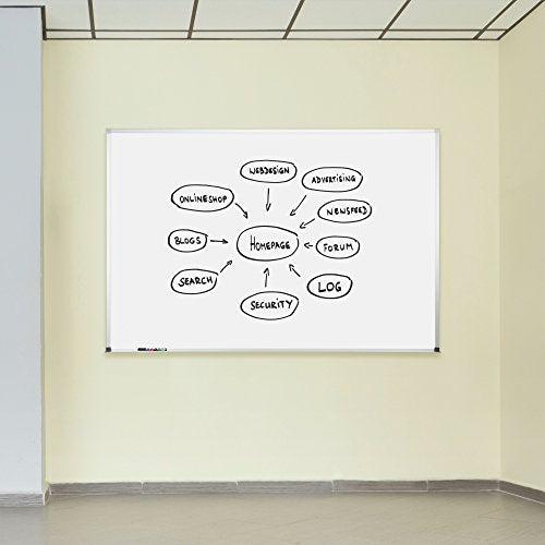 Best-Rite ABC Classroom Dry Erase Porcelain Steel Magnetic Markerboard, 4 x 6 Feet Whiteboard (2H2NG-25)