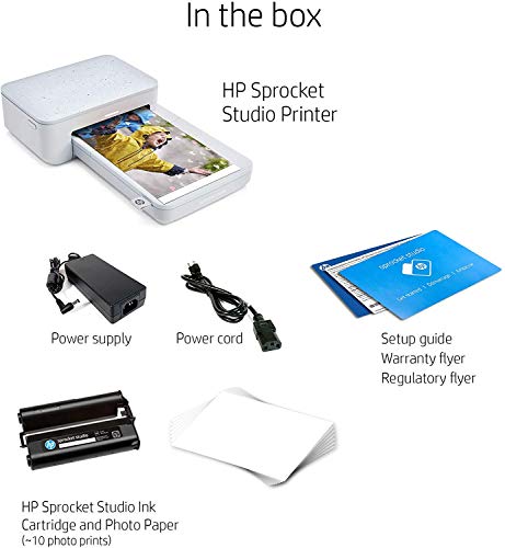 HP Sprocket Studio Photo Printer – Personalize & Print, Water-Resistant 4x6" Pictures (3MP72A)