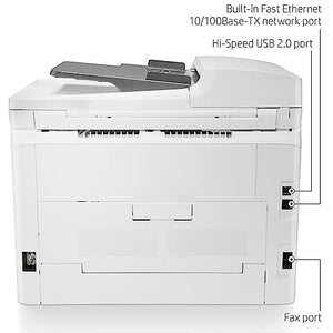 HP Color Laserjet Pro M183fw Wireless All-in-One Laser Printer - White, Print Scan Copy Fax - 16 ppm, 600 x 600 dpi, Voice-Activated, 35-Page ADF, Ethernet