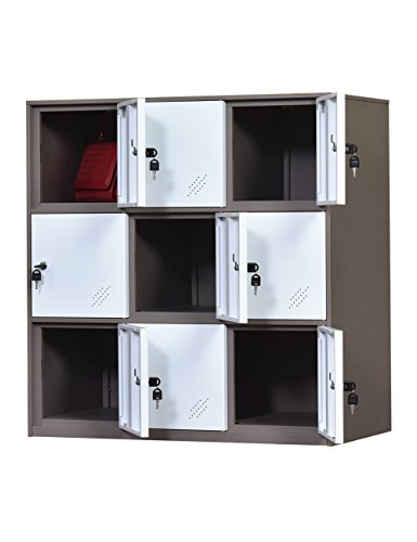 Shool and Home Locker Organizer Storage for Kids,Playground Metal Shoes and Bag Storage Cabinet (White)