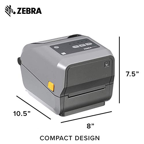 Zebra ZD620t Thermal Transfer Printer Plus 4 x 6 in Z-Perform 2000T Labels and Black Wax Ribbon Print Width of 4 in Ethernet, Serial, USB Connectivity