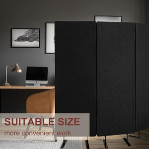 Pangda Privacy Divider Freestanding Acoustic Panel 72 x 66 Inch - Black