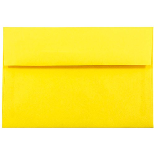 JAM PAPER A10 Colored Invitation Envelopes - 6 x 9 1/2 - Yellow Recycled - Bulk 1000/Carton