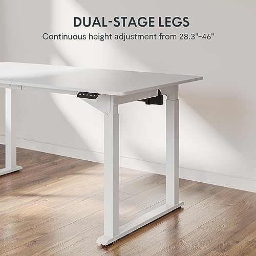 SANODESK Electric Height Adjustable Standing Desk with Memory Presets, 63x30, White