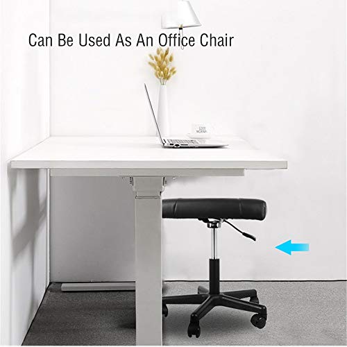 Footrest with Wheels, Height Adjustable 360° Rolling Leg Rest - White