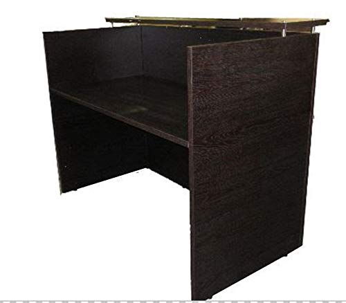 DFS Reception Desk Shell which fits a 15" Monitor - 60" W by 30" D by 44" H Espresso- and White Front