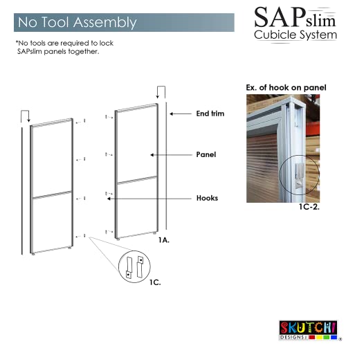 SKUTCHI DESIGNS INC. Modern Office Partition Divider | 4 Person Freestanding Cubicles | SAPslim Collection | 12x6x65 H
