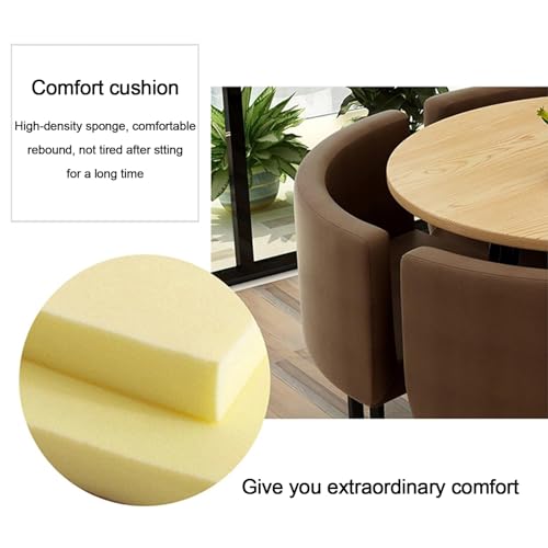 BYJSJY Office Reception Room Club Table Set, 80cm Round Table with 4 Chairs - Color: B1